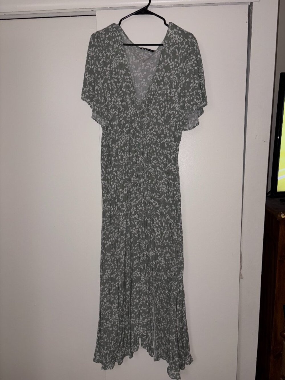 Green Floral Maxi Dress